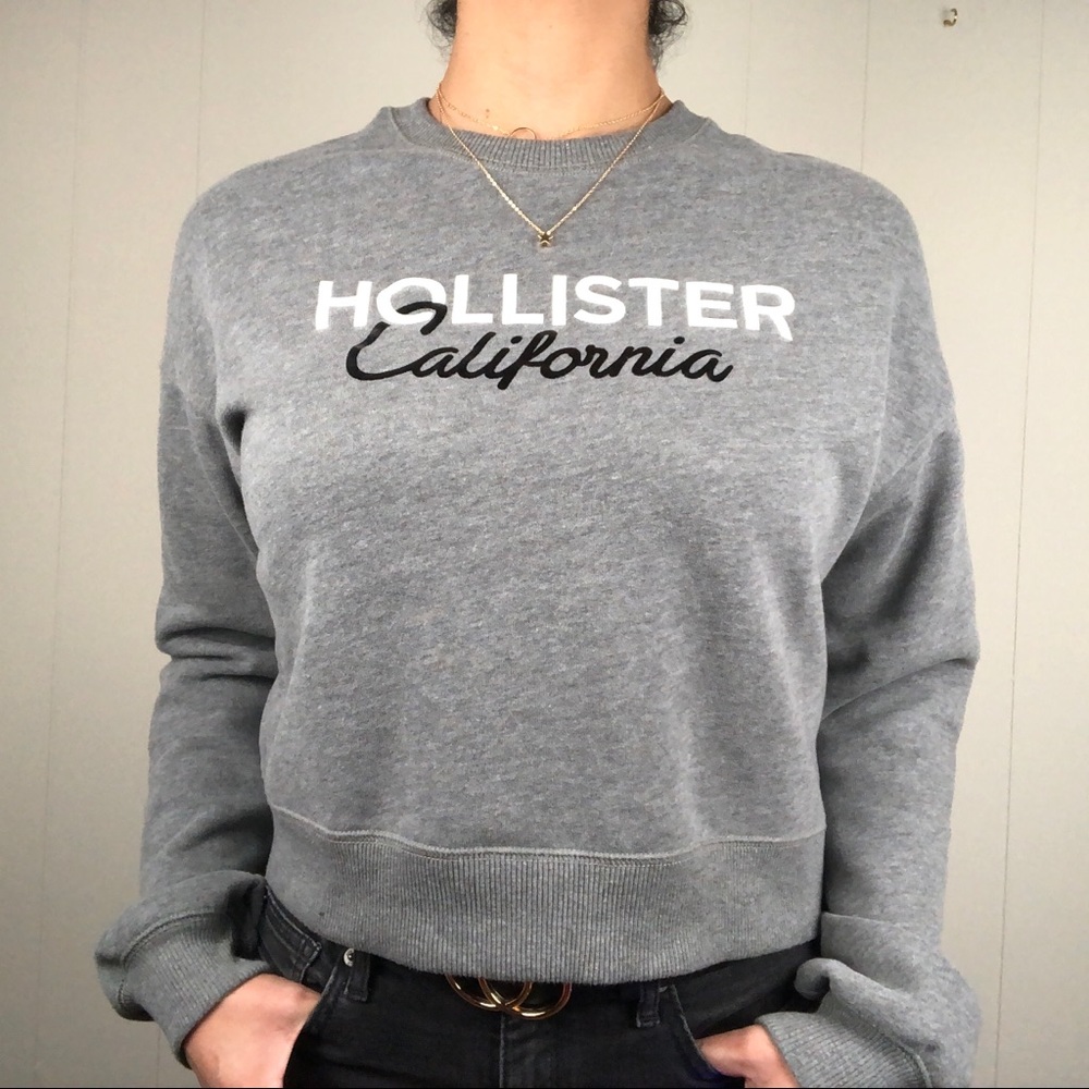 Hollister Crop Boyfriend Crewneck Sweatshirt